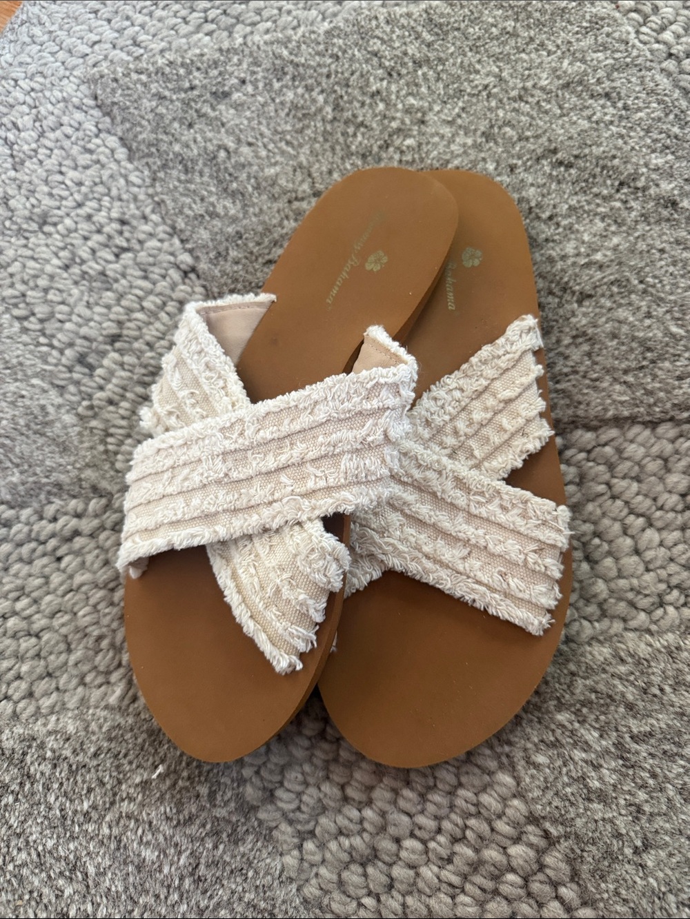 Women’s Cream Crisscross Tommy Bahama Slide Sandals
